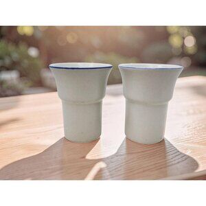 Vintage Platzgraff Yorktowne Stoneware Ice Cream Cups Set Of 2